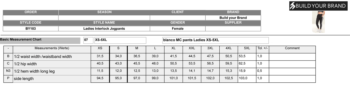 Build Your Brand Ladies Interlock Jogpants