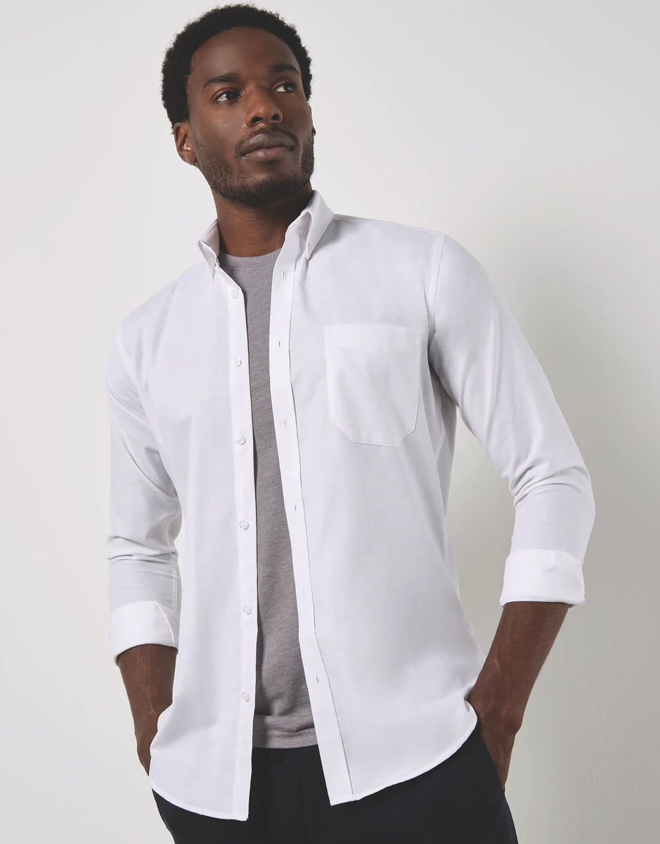 Kustom Kit Slim Fit Workwear Oxford Shirt Longsleeve