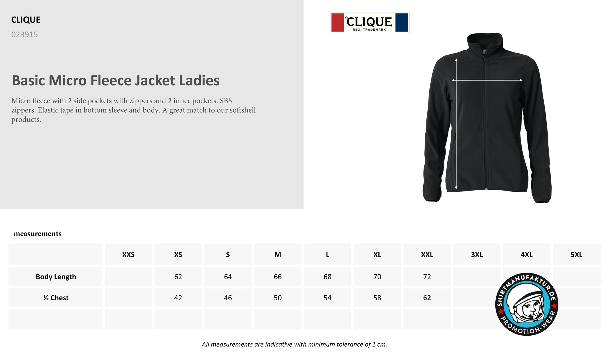 Clique Womens Basic Micro Fleece Jacket Clique Womens Basic Micro Fleece Jacket