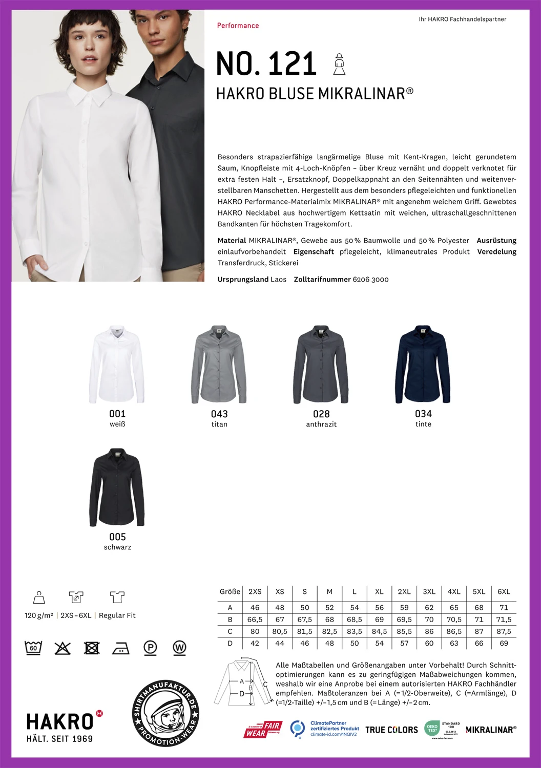 Hakro Ladies Blouse Mikralinar
