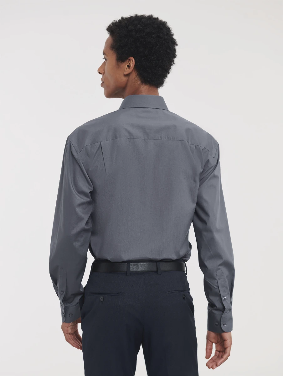 Russell Mens Poly-Cotton Longsleeve Poplin Shirt Russell Mens Poly-Cotton Longsleeve Poplin Shirt