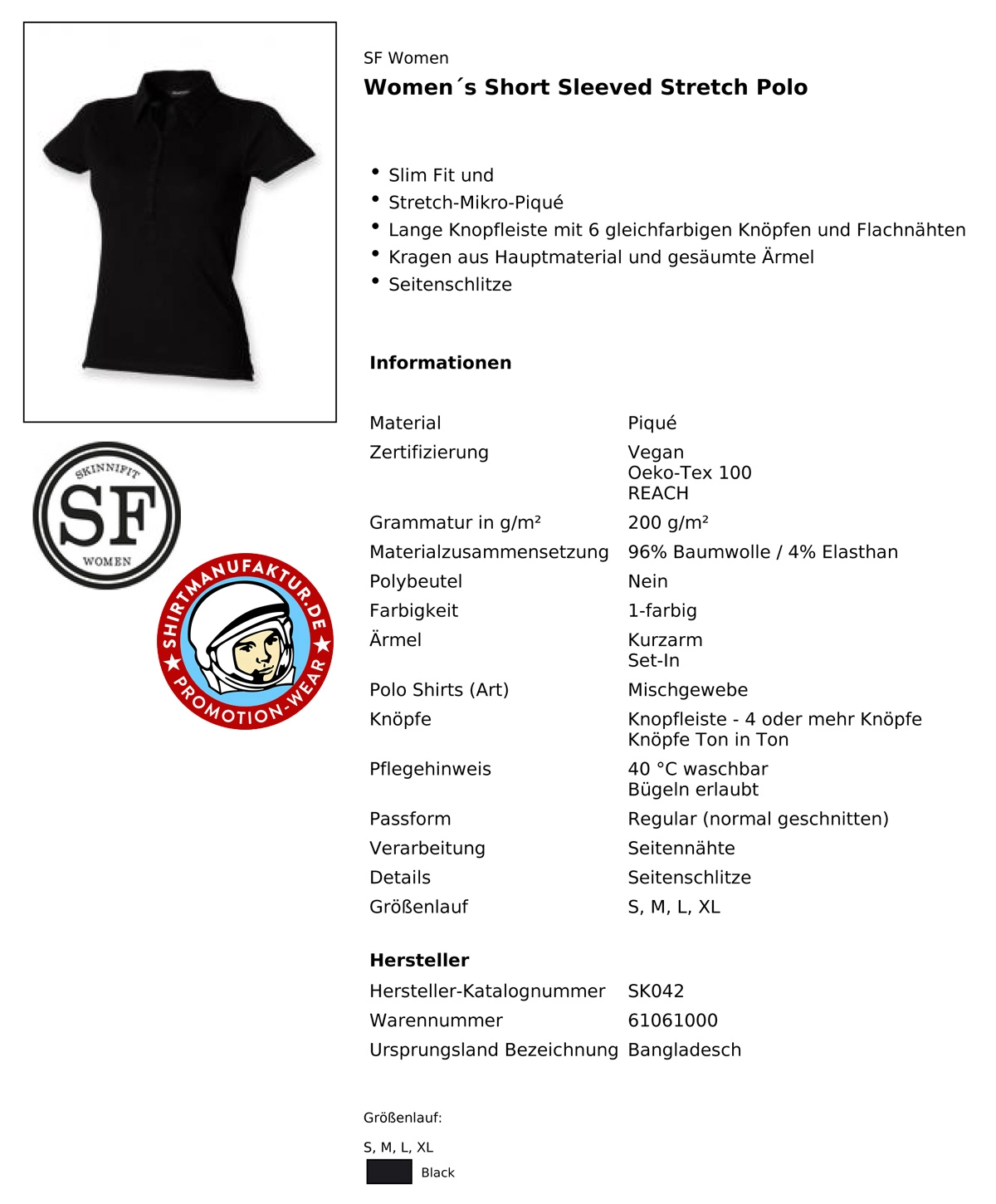 SkinniFit Womens Short Sleeved Stretch Polo