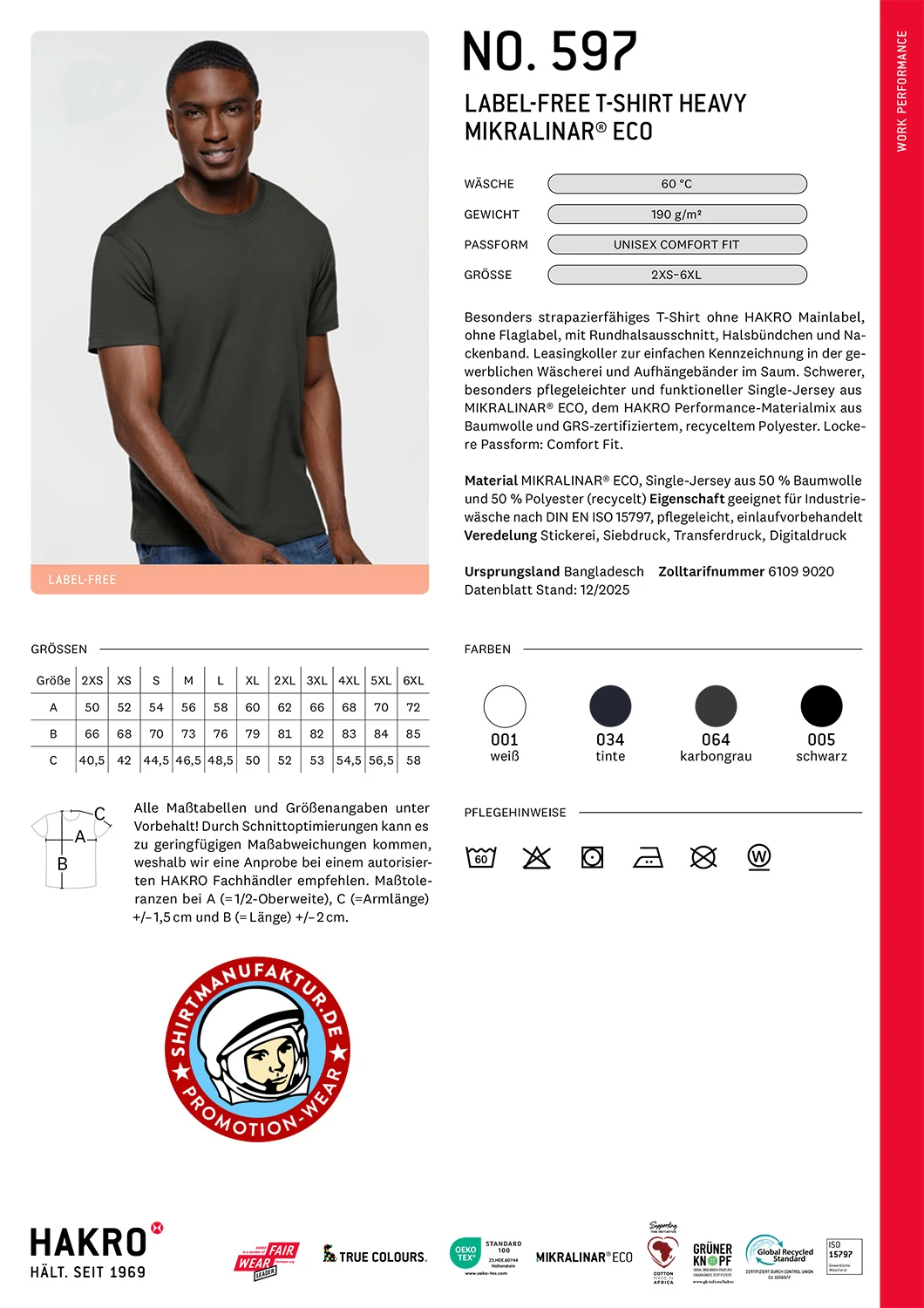 Hakro Label-Free T-Shirt Heavy Mikralinar Eco
