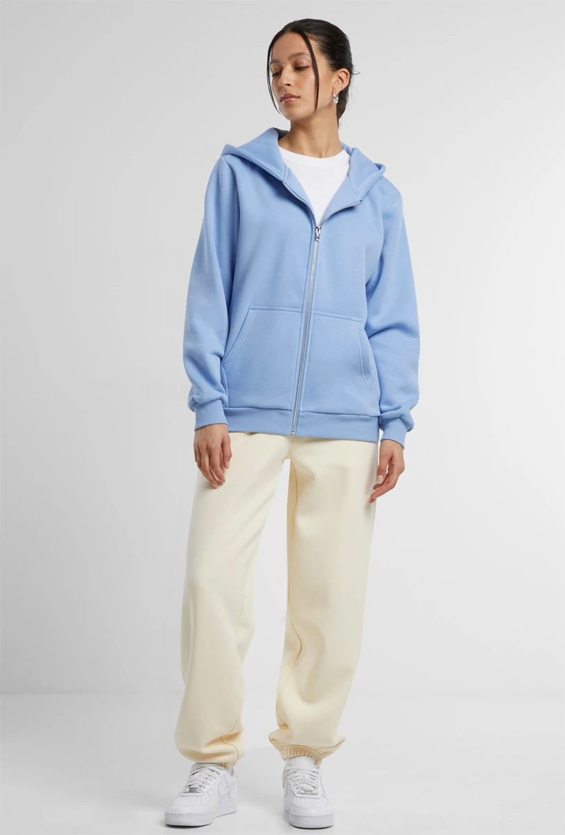 Build Your Brand Ladies Fluffy Zip Hoody