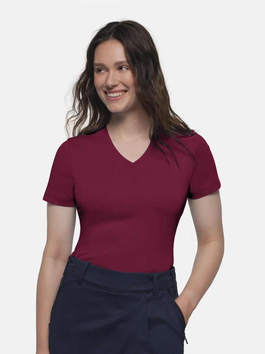 Hakro Ladies Cotton Tec V-Shirt