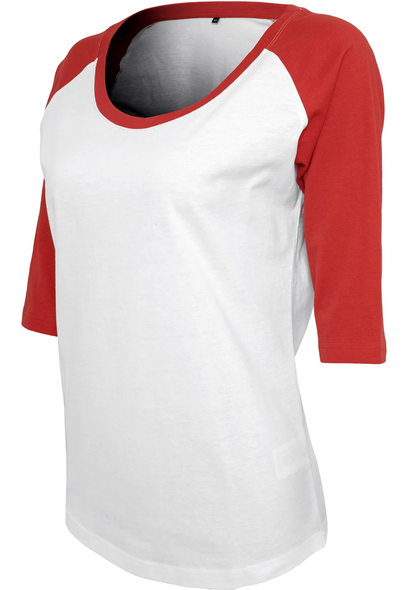 Build Your Brand Ladies 3/4 Contrast Raglan Tee