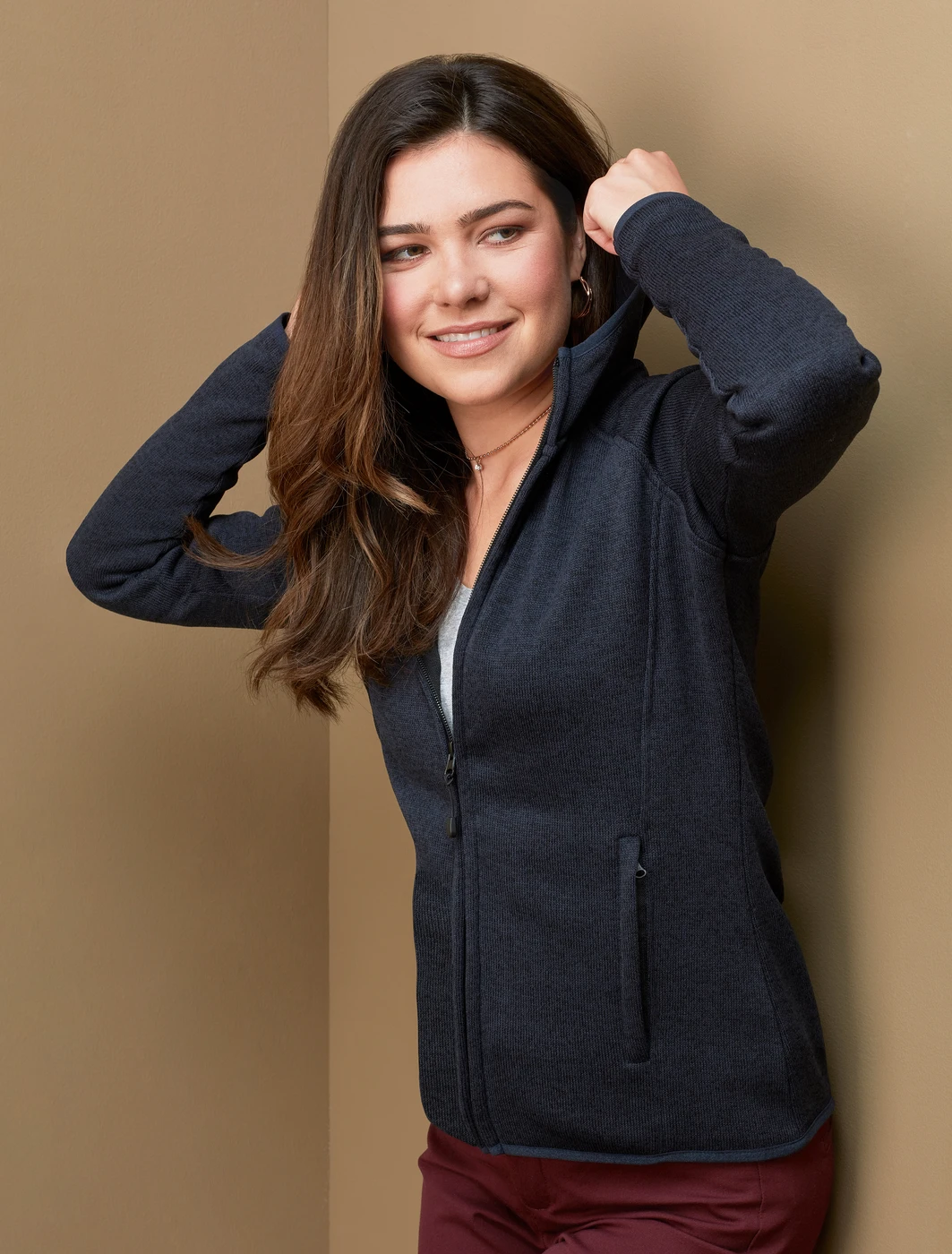 Stedman Womens Lux Hooded Knitfleece Jacket