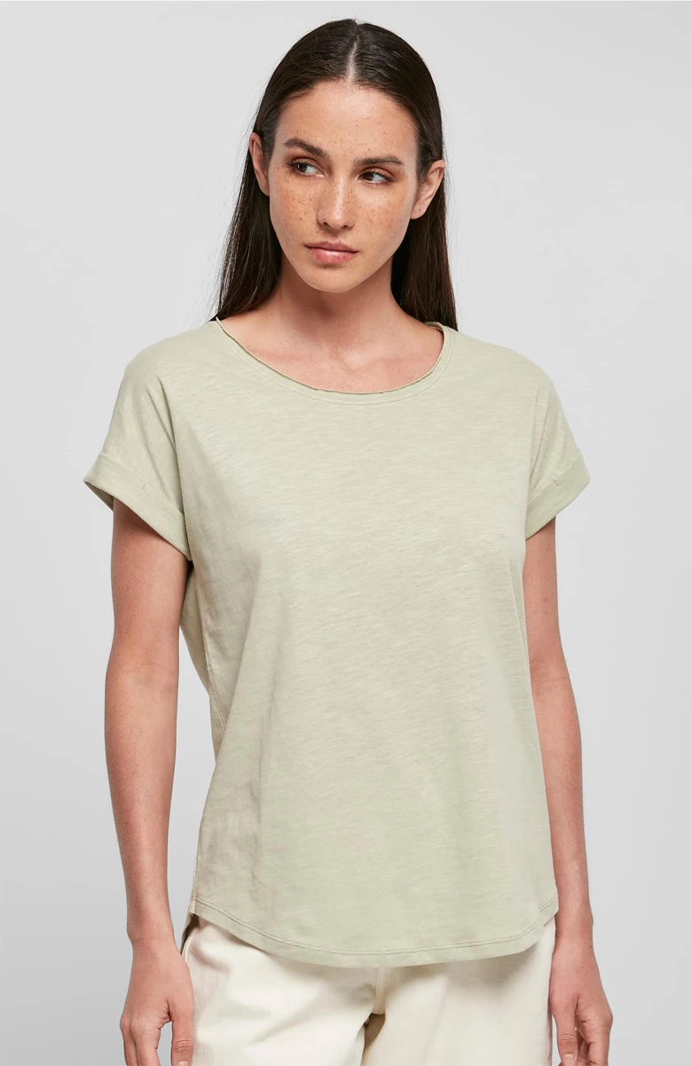 Build Your Brand Ladies Long Slub Tee