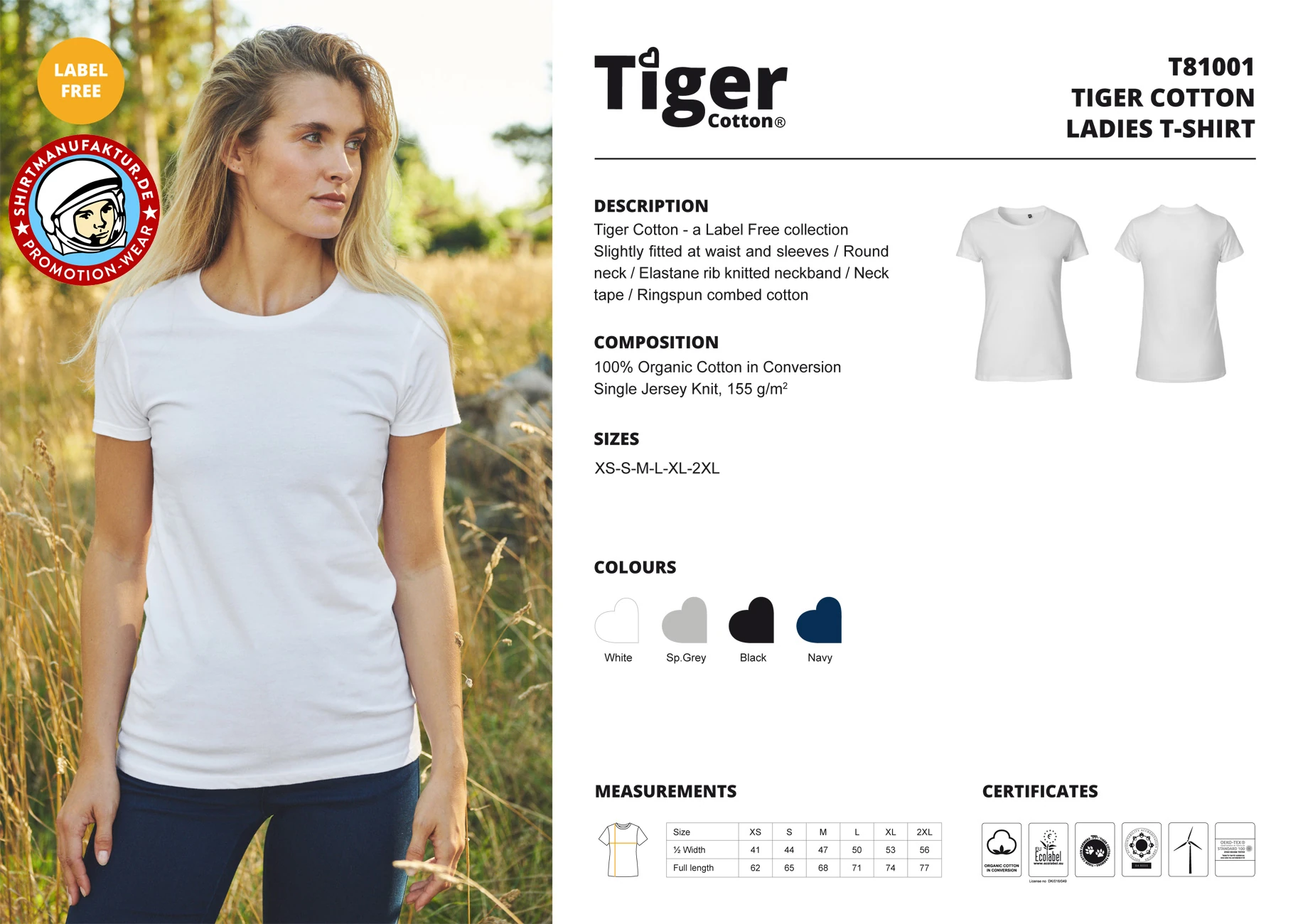 Neutral Ladies Tiger Cotton T-Shirt