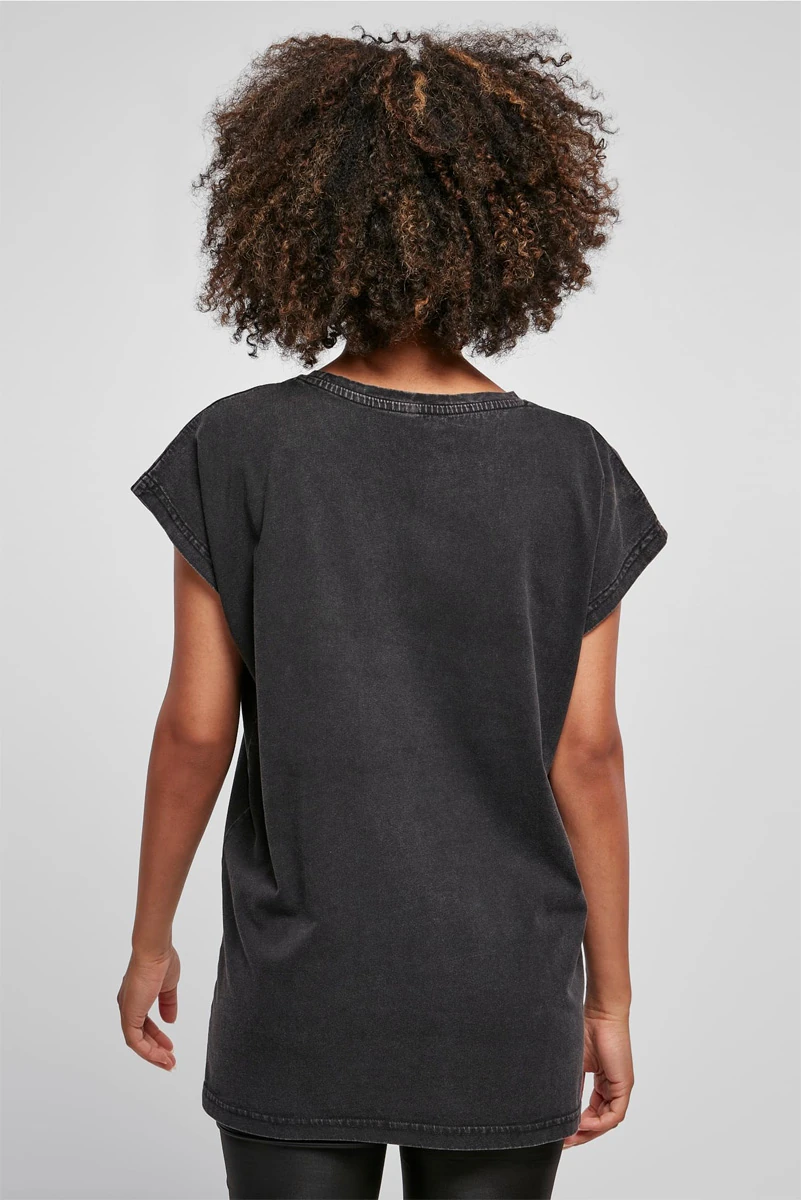 Build Your Brand Ladies Acid Washed Extended Shoulder Tee