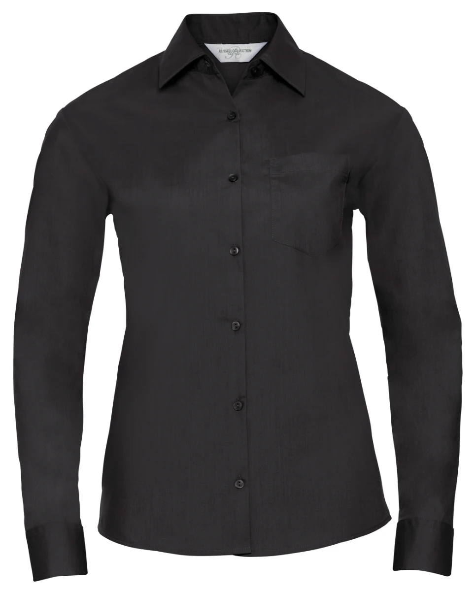 Russell Ladies Poly-Cotton Longsleeve Poplin Blouse