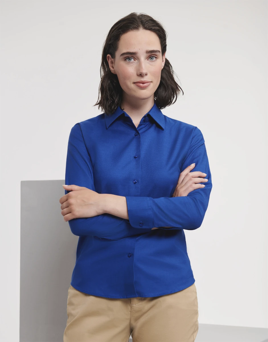 Russell Ladies Long Sleeve Tailored Oxford Blouse