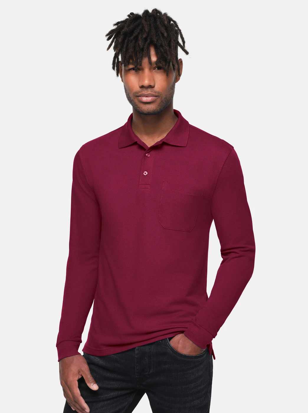 Hakro Pocket-Longsleeve-Polo Mikralinar Eco