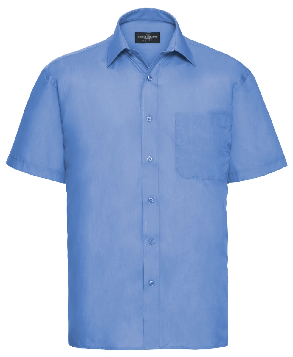 Russell Mens Short Sleeve Poly-Cotton Poplin Shirt