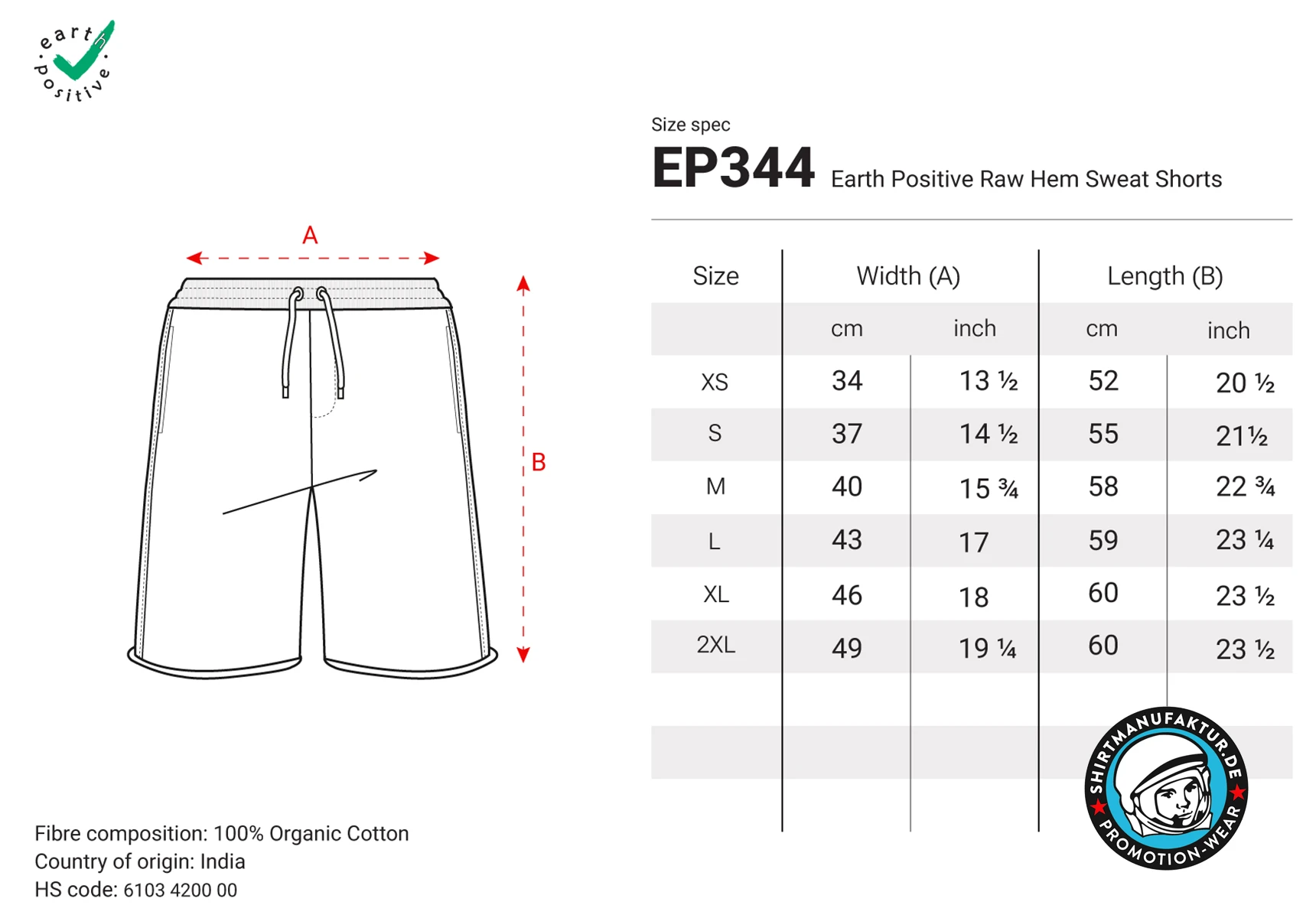 Earth Positive Raw Hem Sweat Shorts