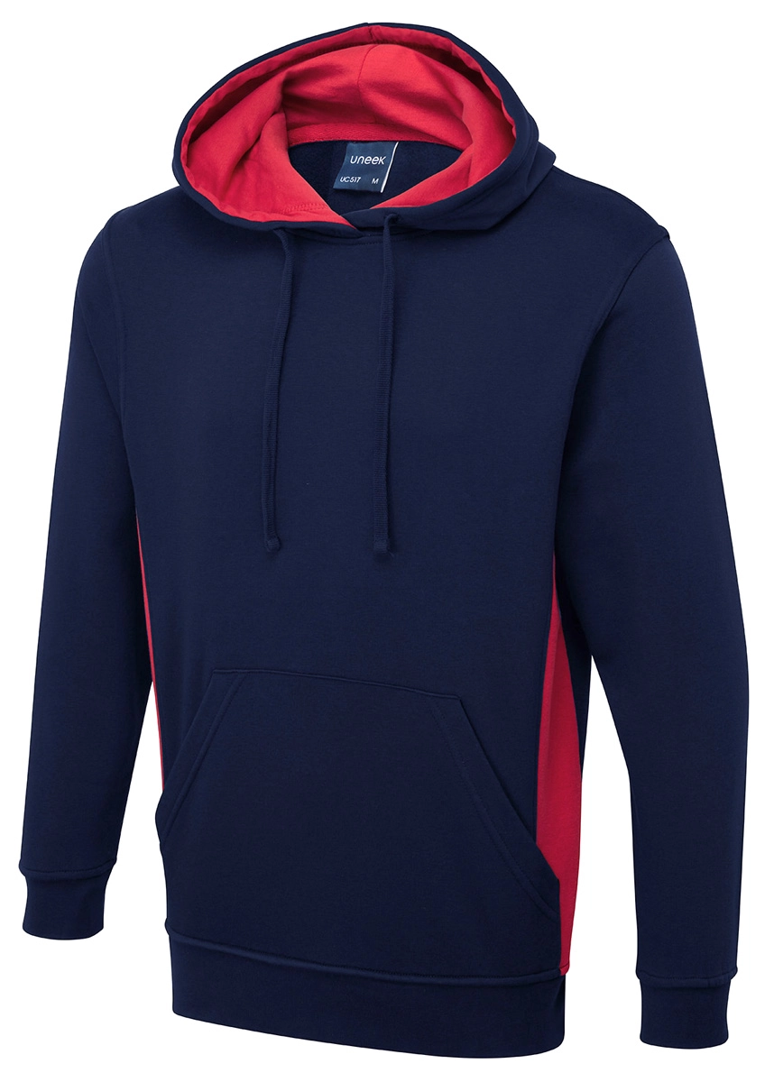 Uneek Two Tone Hooded Sweatshirt