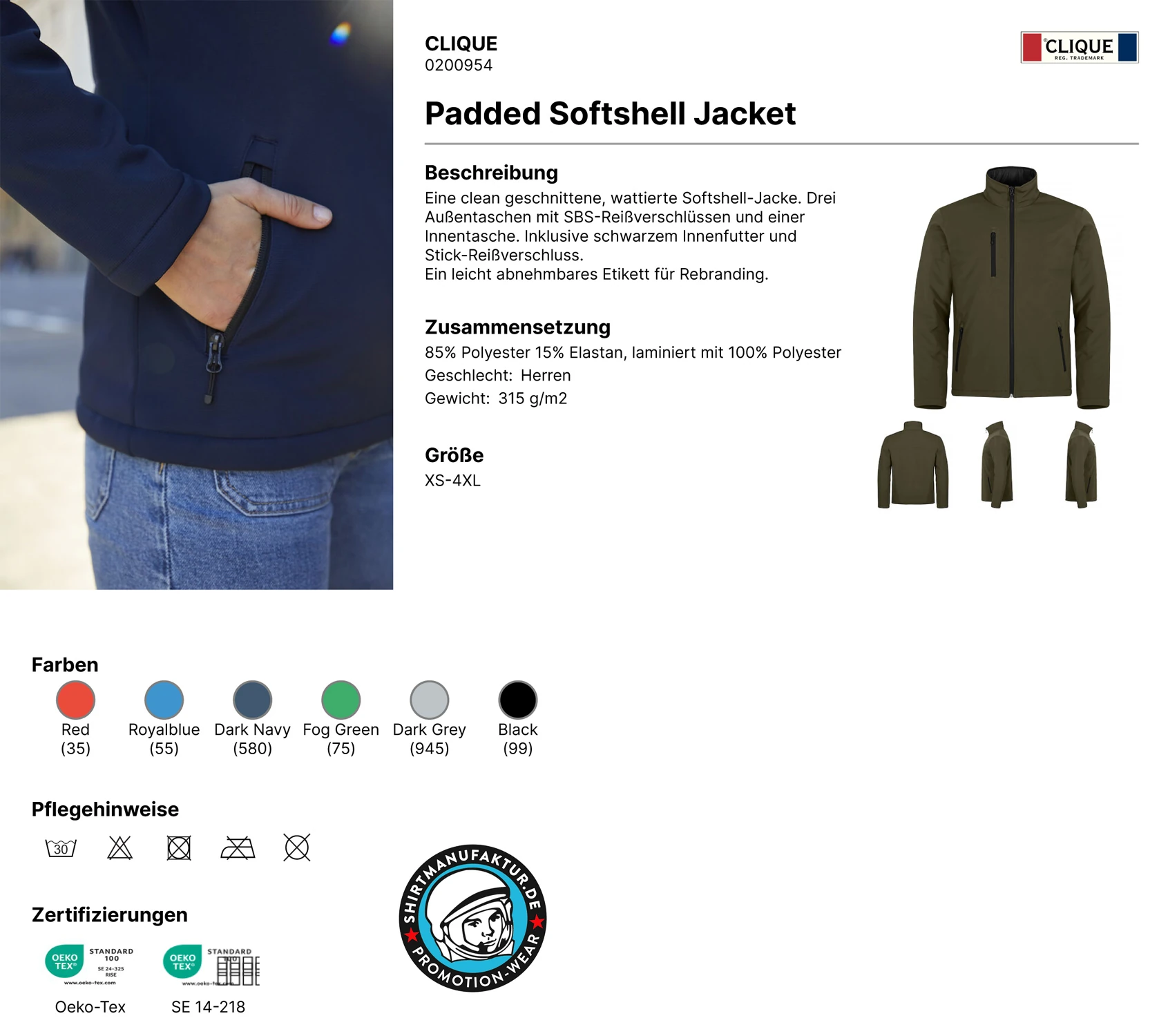 Clique Padded Softshell Jacket