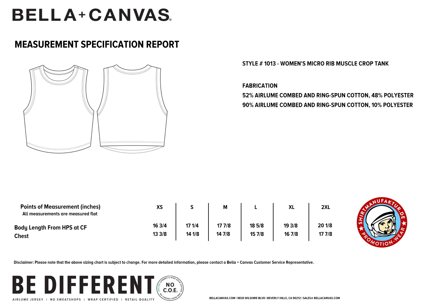 Bella Womens Micro Rib Muscle Crop Tank
