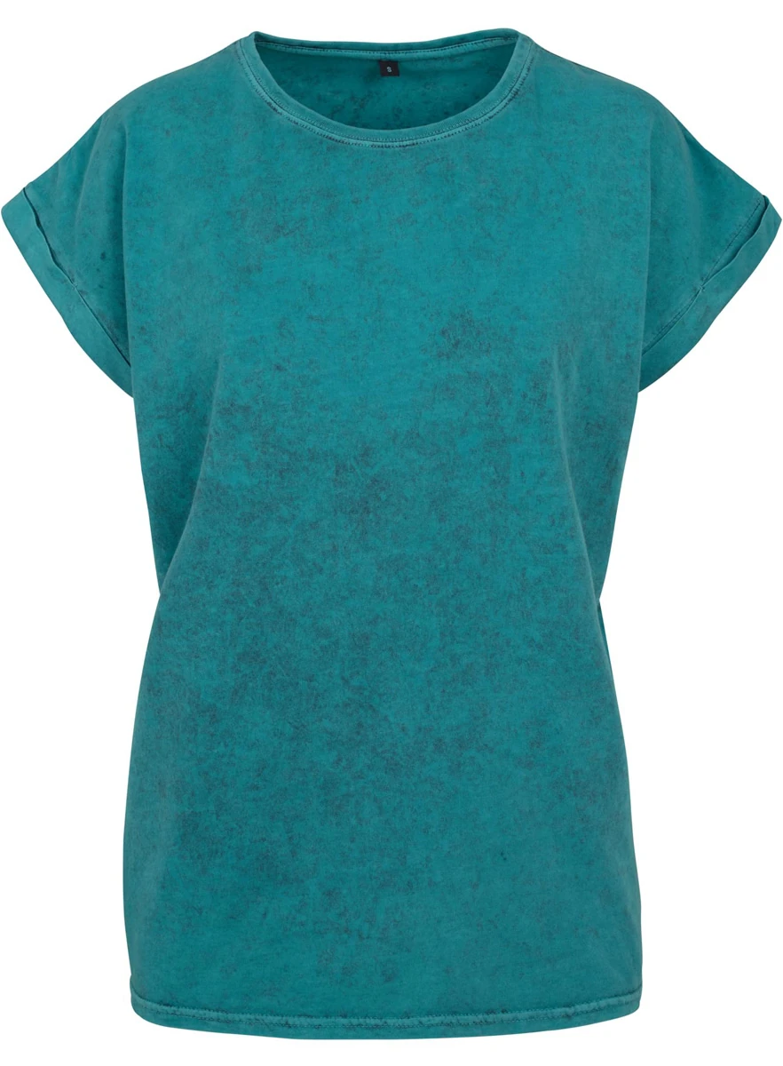 Build Your Brand Ladies Acid Washed Extended Shoulder Tee