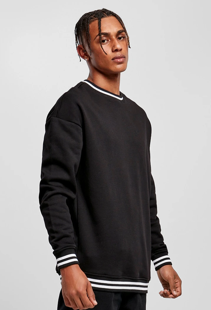 Build Your Brand, College Sweatshirt BY104, black/white