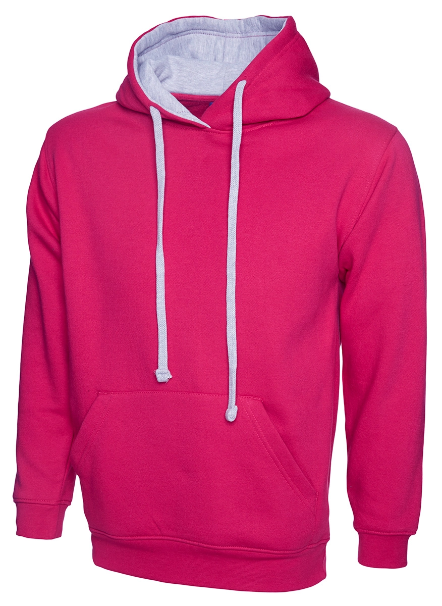 Uneek Contrast Hooded Sweatshirt