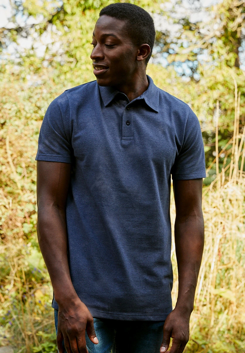 Neutral Recycled Cotton Polo