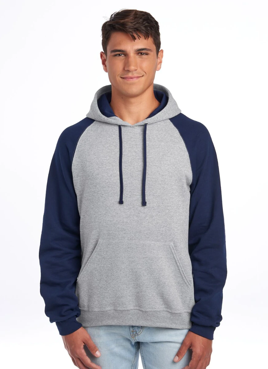 Jerzees Nublend Colour-Block Raglan Hooded Sweatshirt