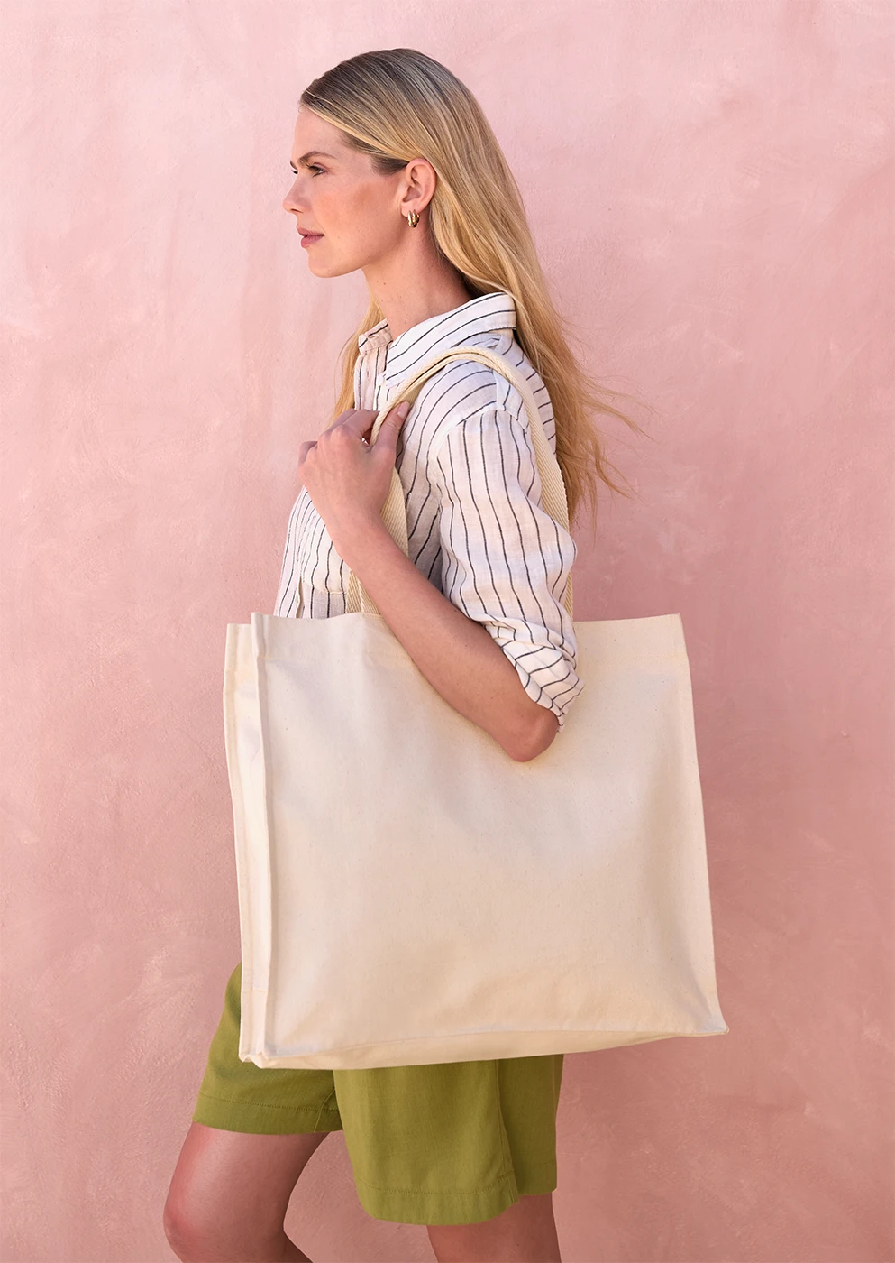 Westford Mill Chevron Handle Shopper