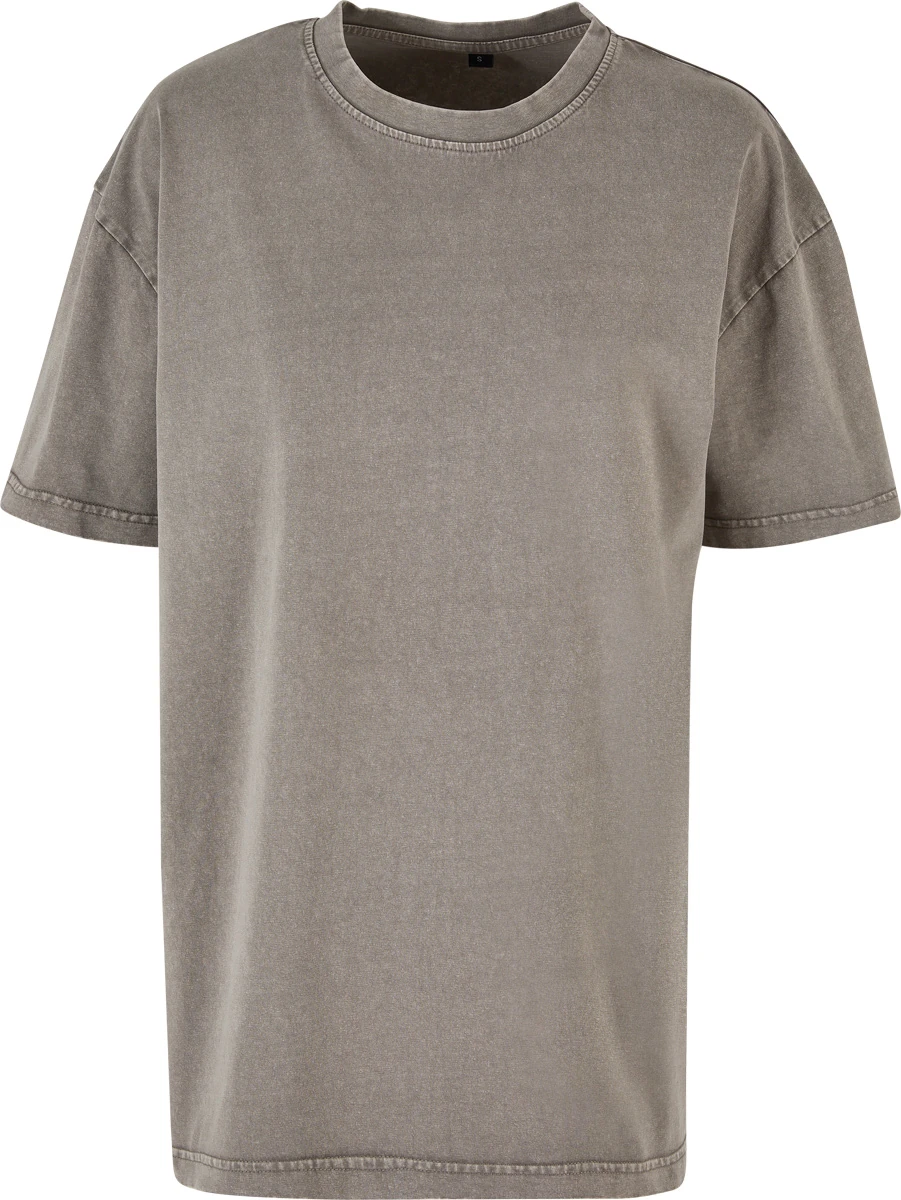 Build Your Brand Ladies Oversized Acid Wash Tee