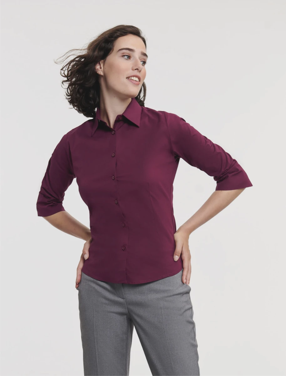 Russell Ladies 3/4 Sleeve Fitted Blouse