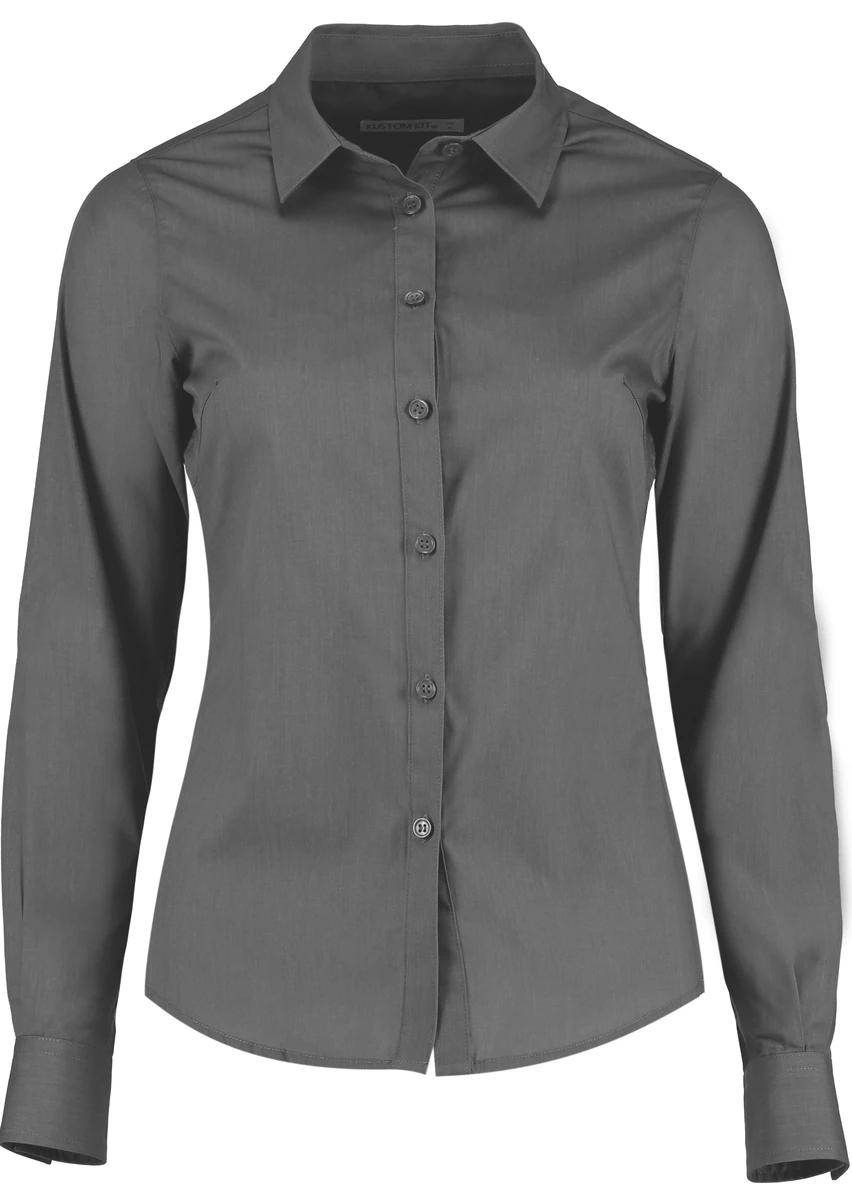 Kustom Kit Womens Poplin Blouse Longsleeve