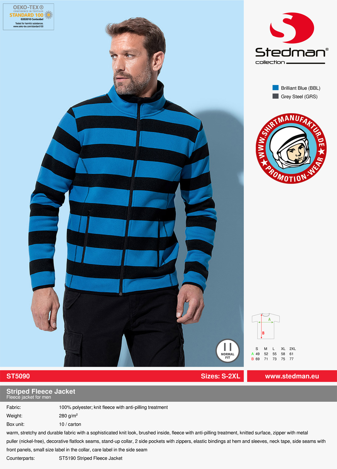 Stedman Striped Fleece Jacket