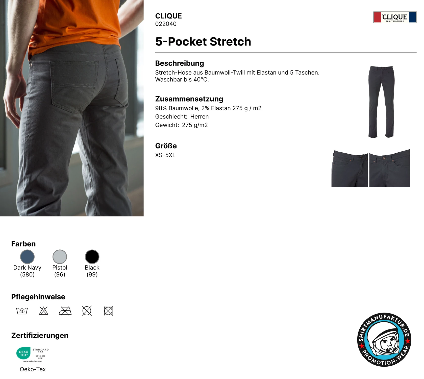 Clique 5-Pocket Stretch