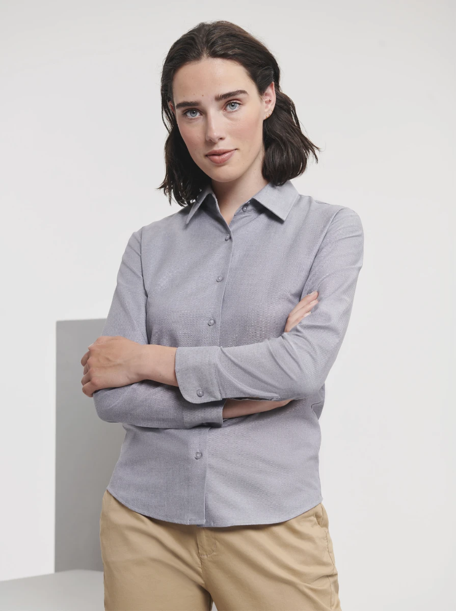 Russell Ladies Long Sleeve Tailored Oxford Blouse