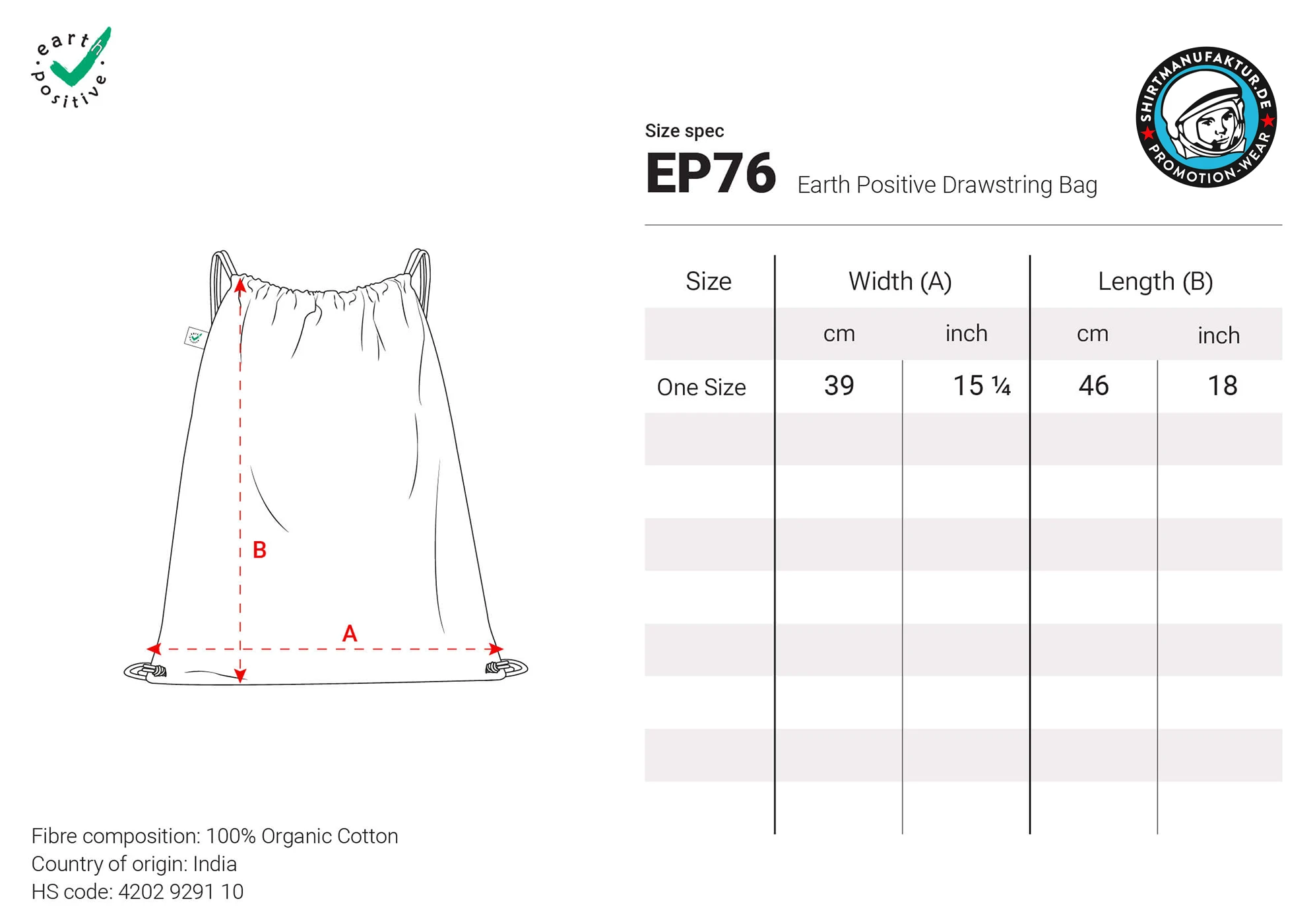 Earth Positive Drawstring Bag