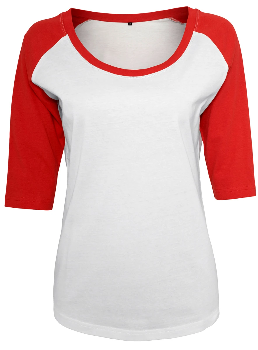 Build Your Brand Ladies 3/4 Contrast Raglan Tee