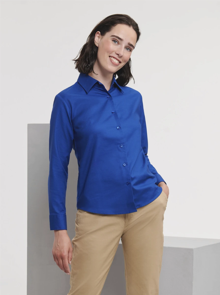 Russell Ladies Long Sleeve Tailored Oxford Blouse