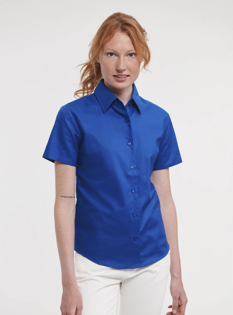 Russell Ladies Short Sleeve Oxford Blouse