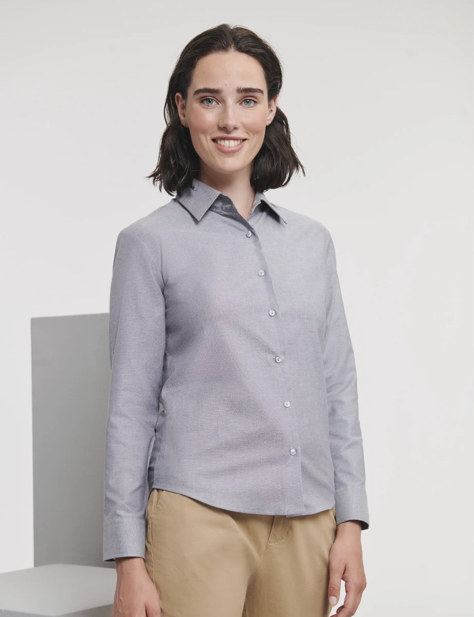 Russell Ladies Long Sleeve Tailored Oxford Blouse