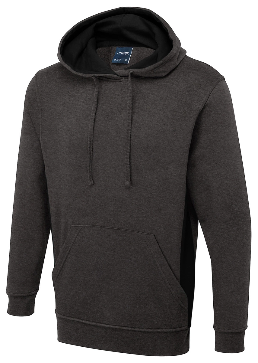Uneek Two Tone Hooded Sweatshirt