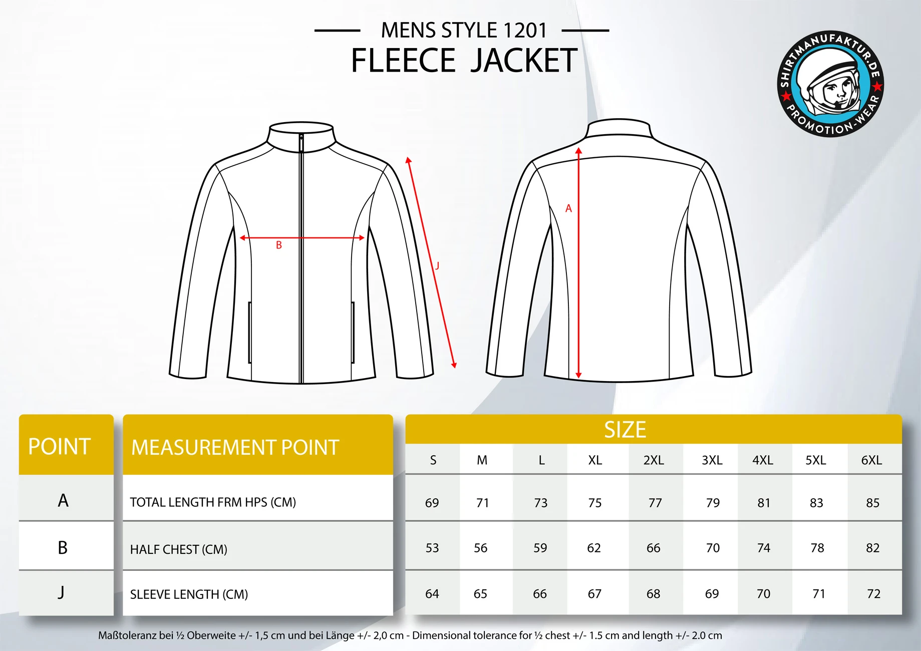 HRM Mens Full-Zip Fleece Jacket