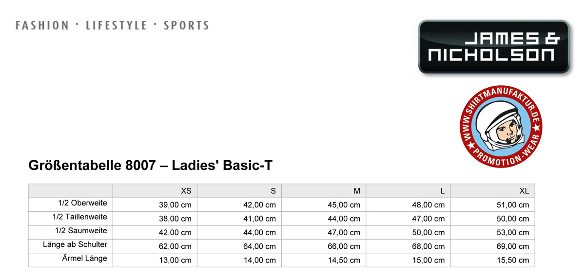 James & Nicholson Ladies Basic-T