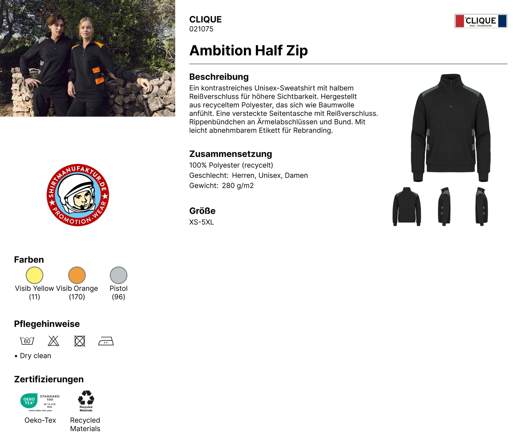 Clique Ambition Half Zip