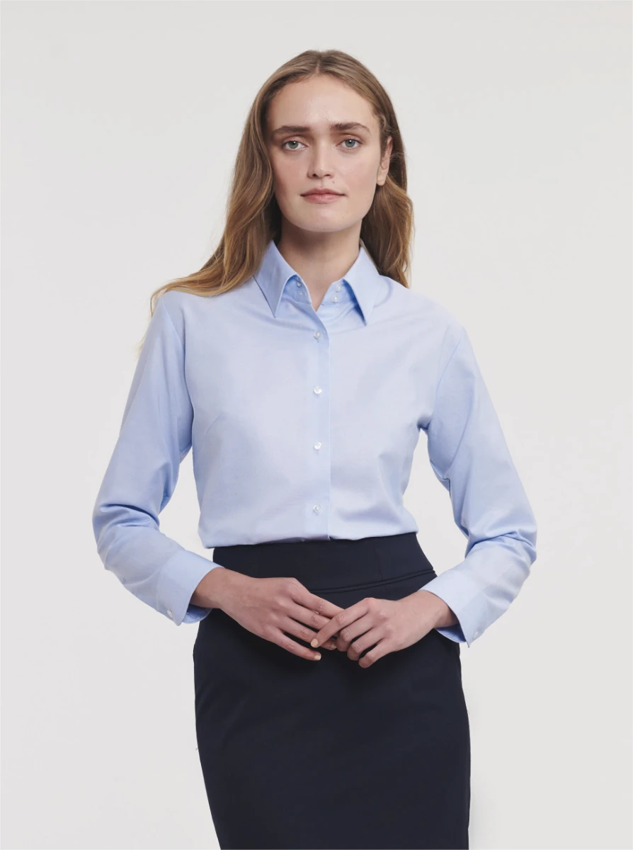 Russell Ladies Long Sleeve Tailored Oxford Blouse