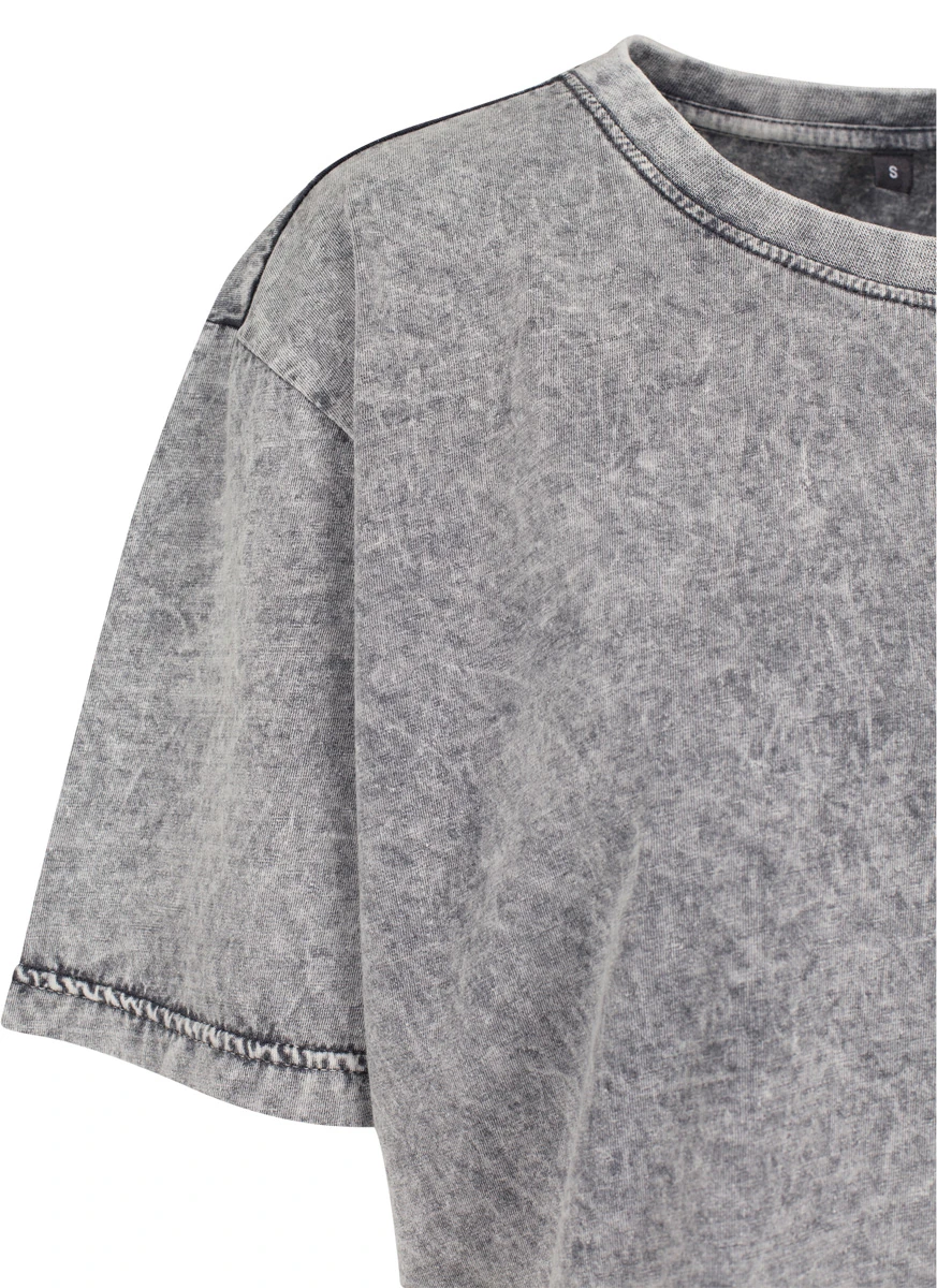 Build Your Brand Ladies Acid Washed Cropped Tee
