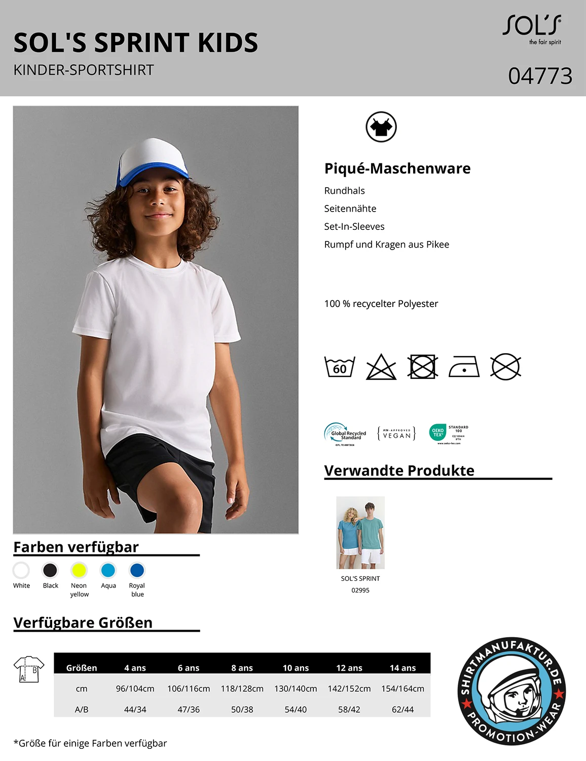 Sol's Kids Sprint Sports T-Shirt