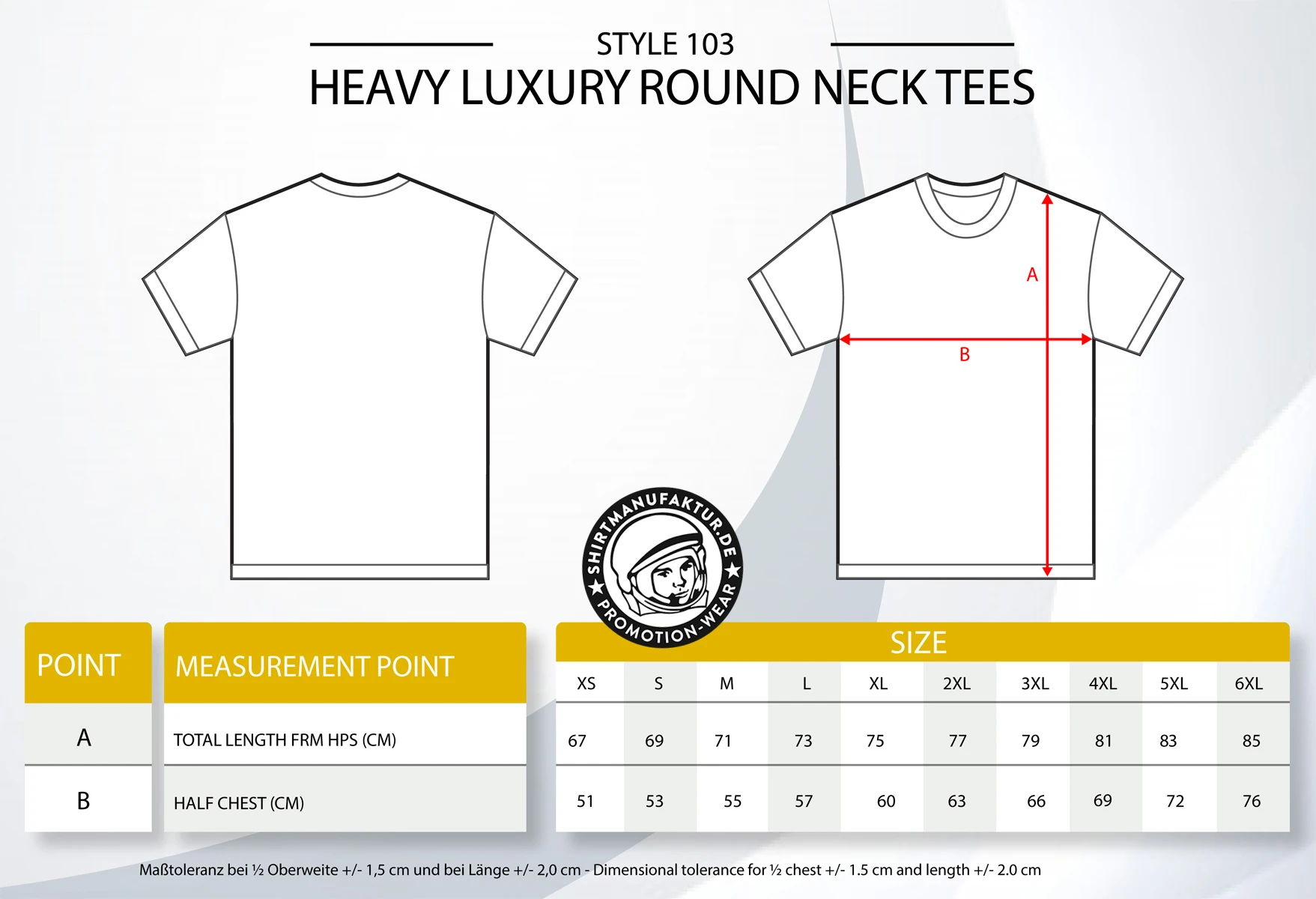HRM Mens Organic Heavy Luxury Tee