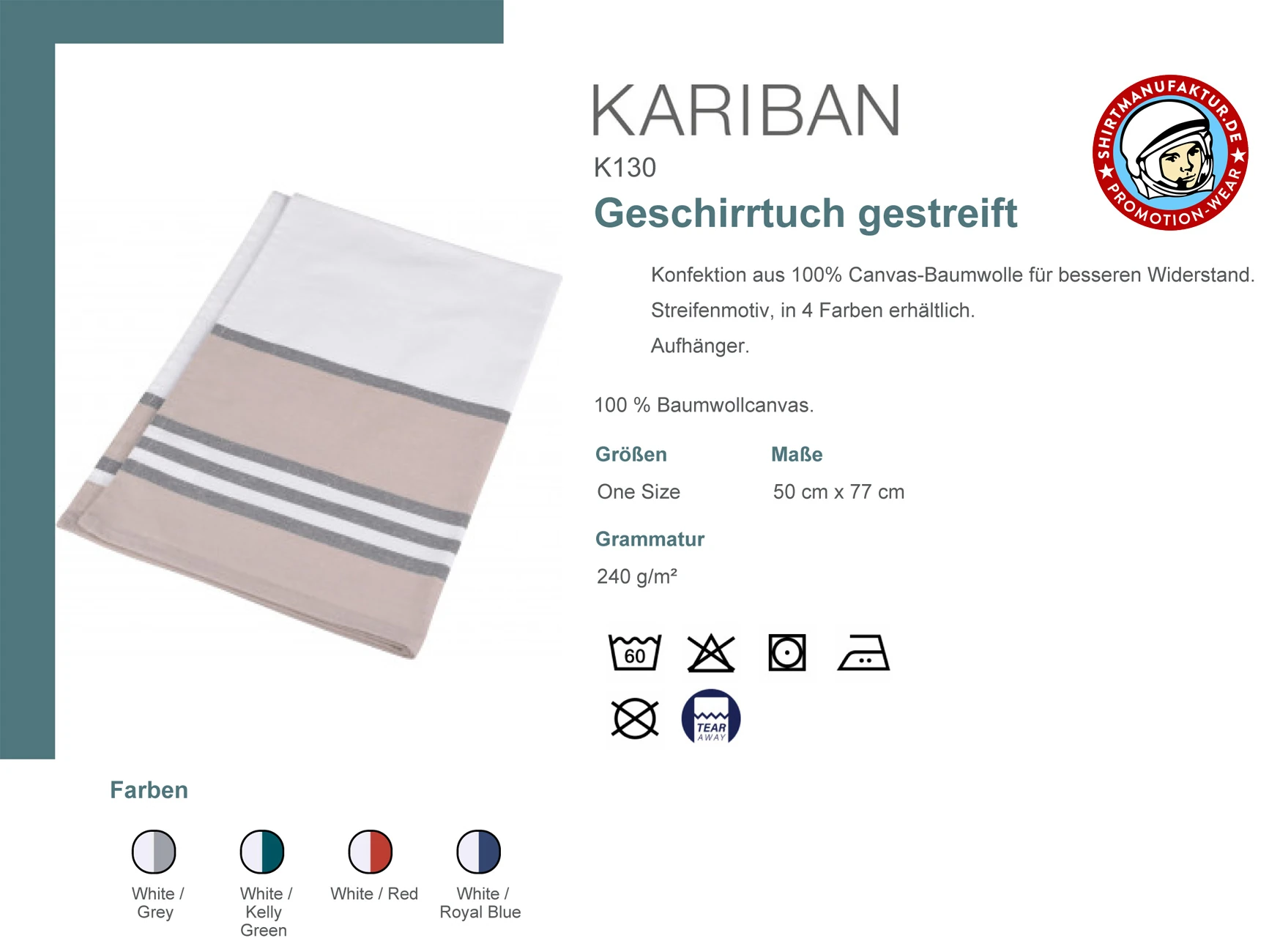 Kariban Geschirrtuch gestreift