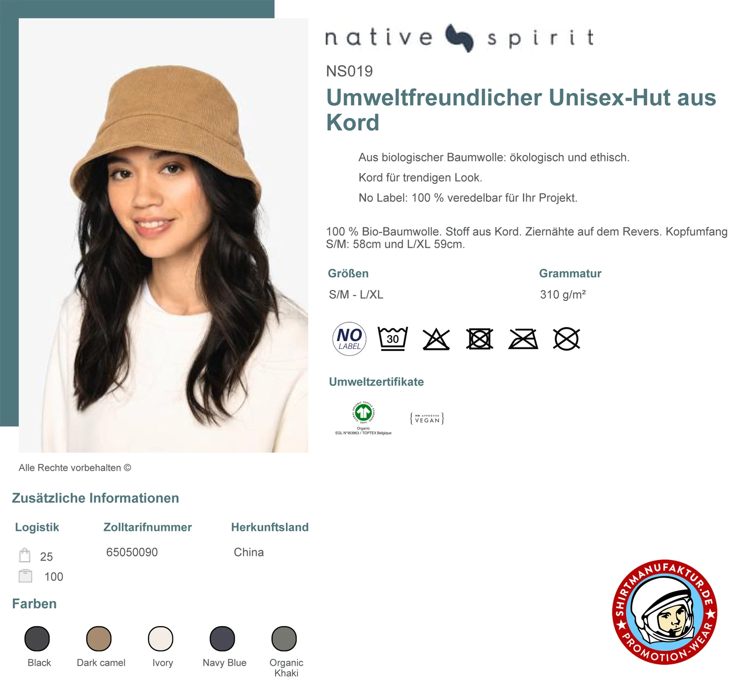 Native Spirit Corduroy Bucket Hat