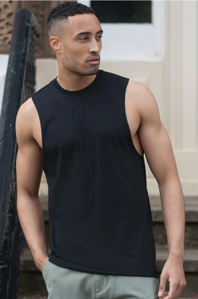 SkinniFit High Neck Slash Armhole Vest